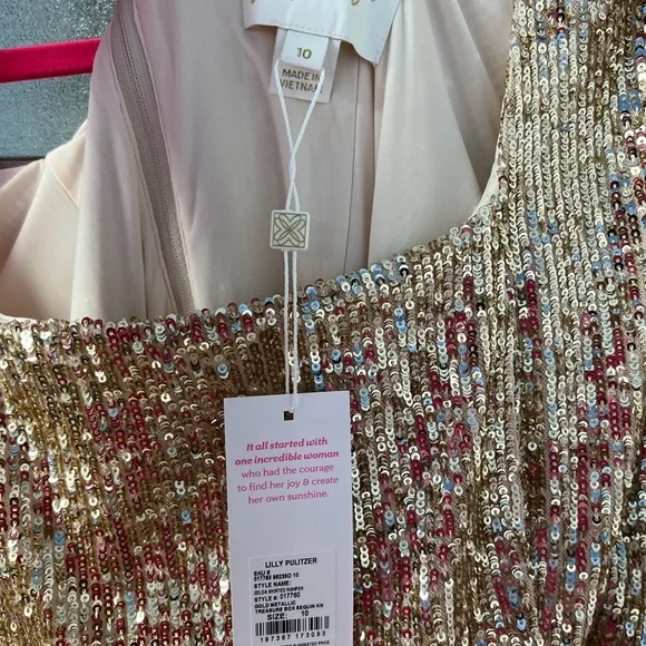 Lilly Pulitzer Gold Sequin Long Sleeve Dress - Picture 6 of 6